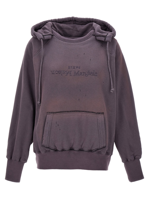 Purple Cotton Hoodie Clothing