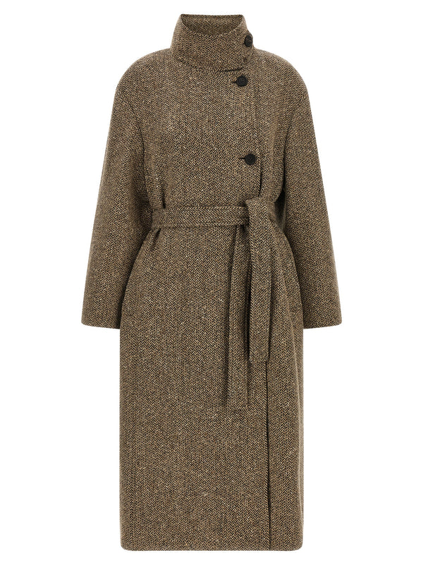 Brown Virgin Wool Coat Clothing