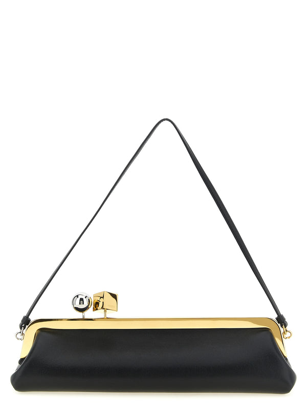 Black Lamb Leather Clutch Bag