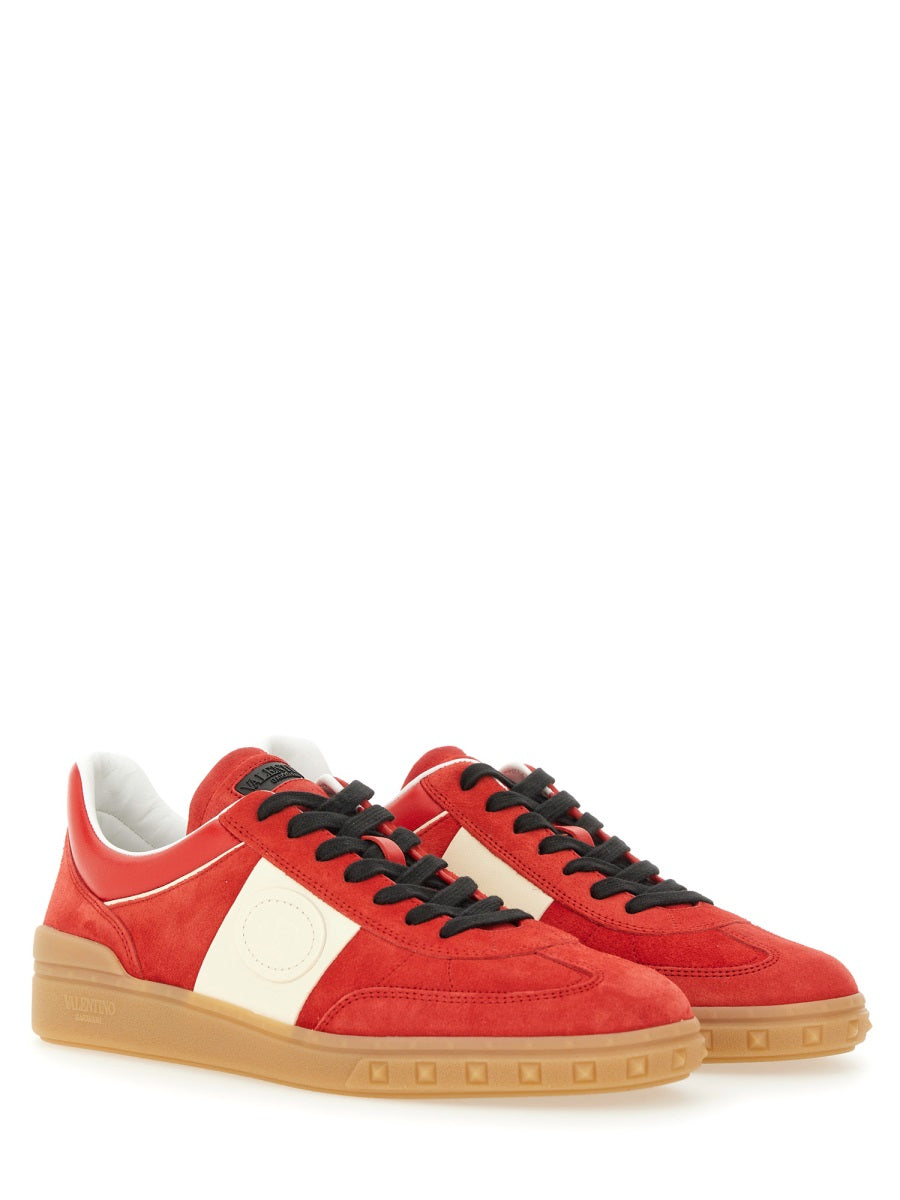 Upvillage Sneaker Red Split Calf Leather Trainers