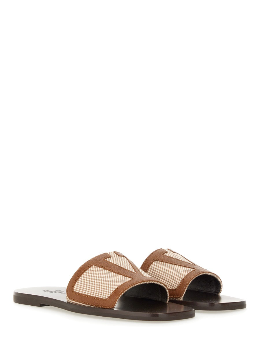 Viva Superstar Slide Sandal Brown Cotton