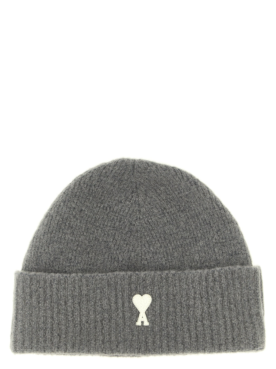 Gray Alpaca Leather Beanie Accessory