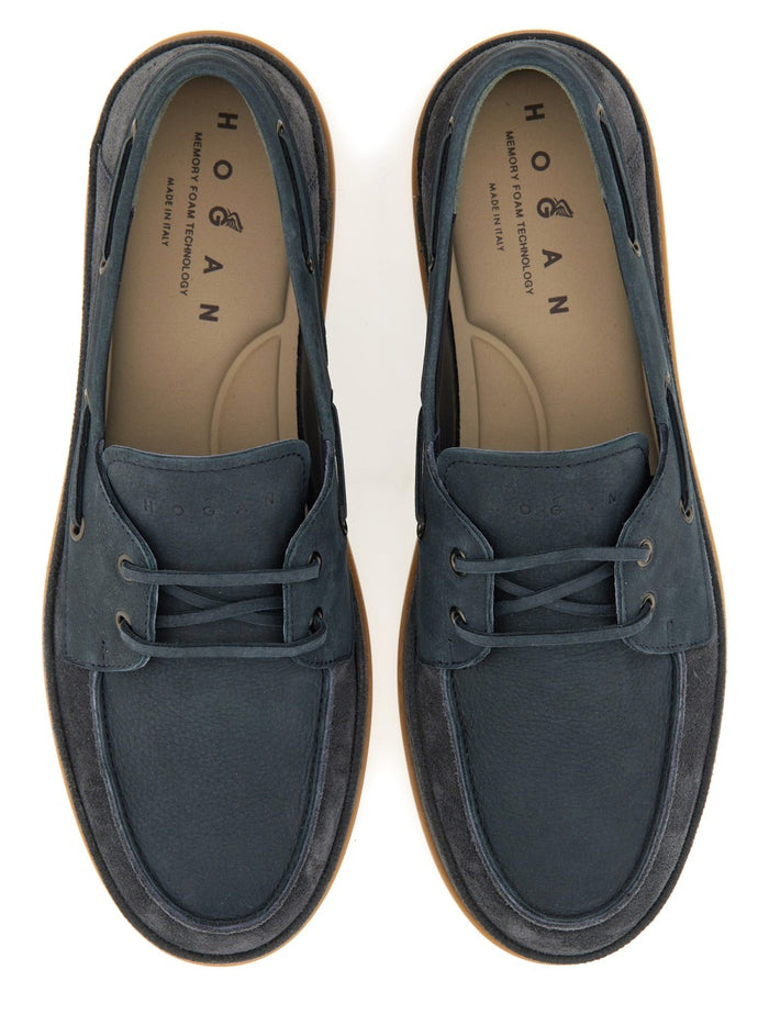 Leather Boat Moccasin Blue Calfskin Loafers