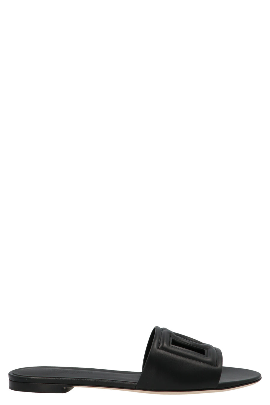 Black Calfskin Slides Shoe