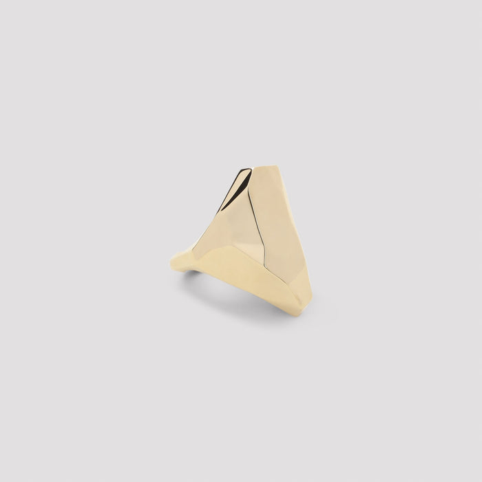 Lanvin Cubic Metal Ring Metallic Brass
