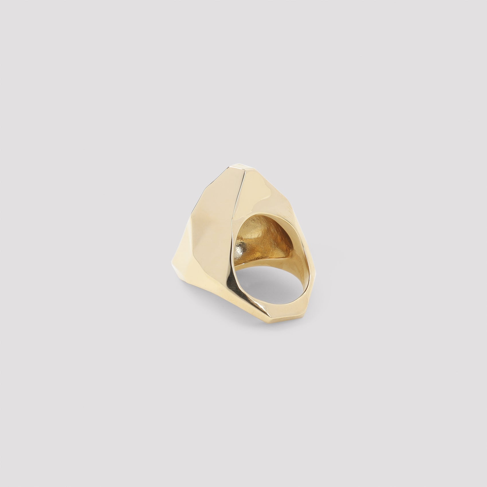 Lanvin Cubic Metal Ring Metallic Brass