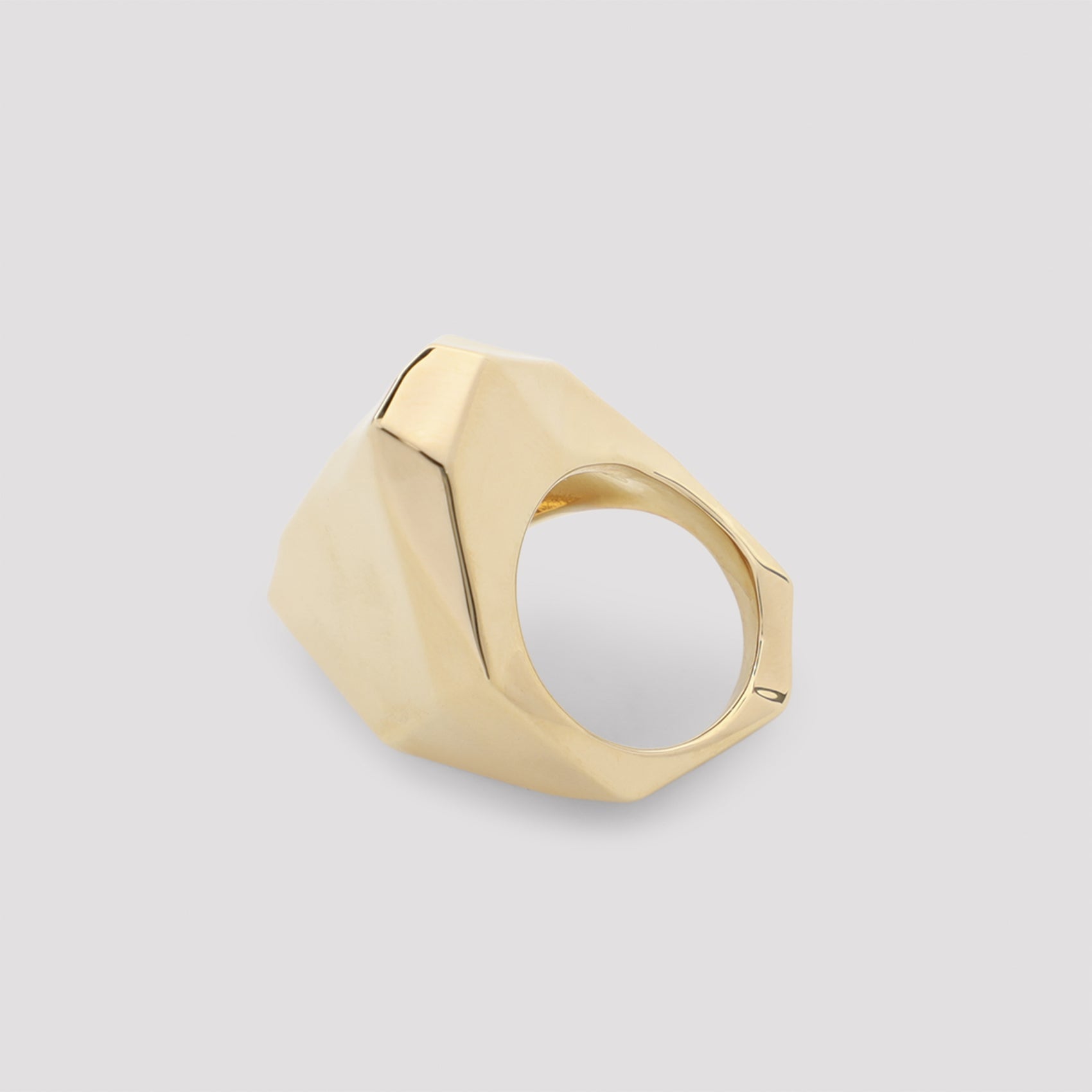 Lanvin Cubic Metal Ring Metallic Brass