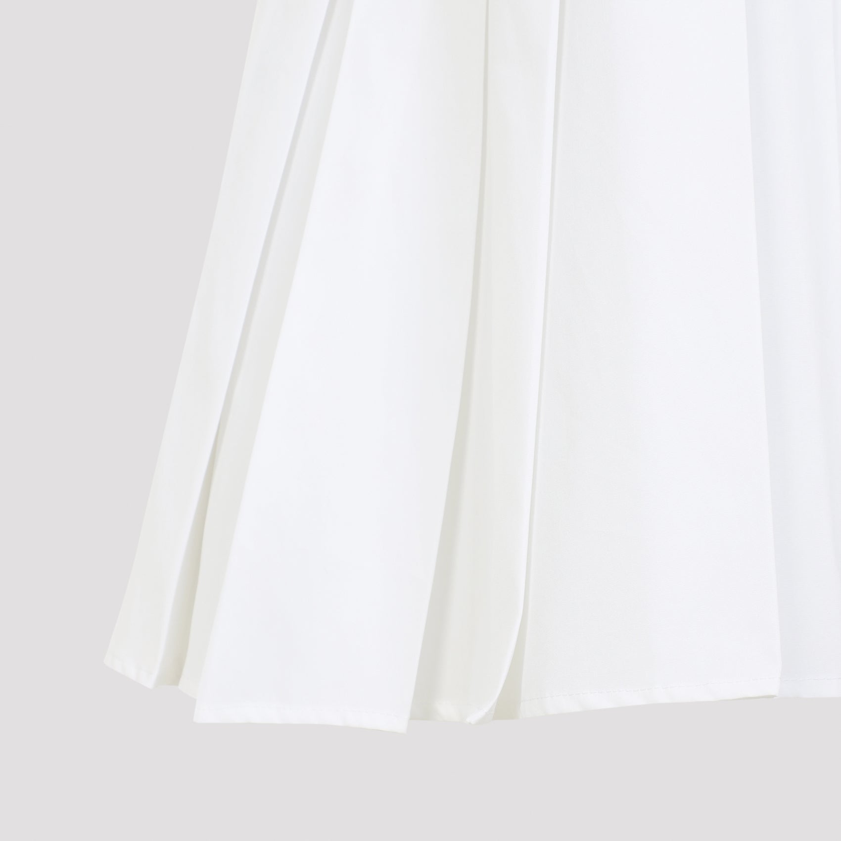 Sleveless A-line Pleated Top White Cotton