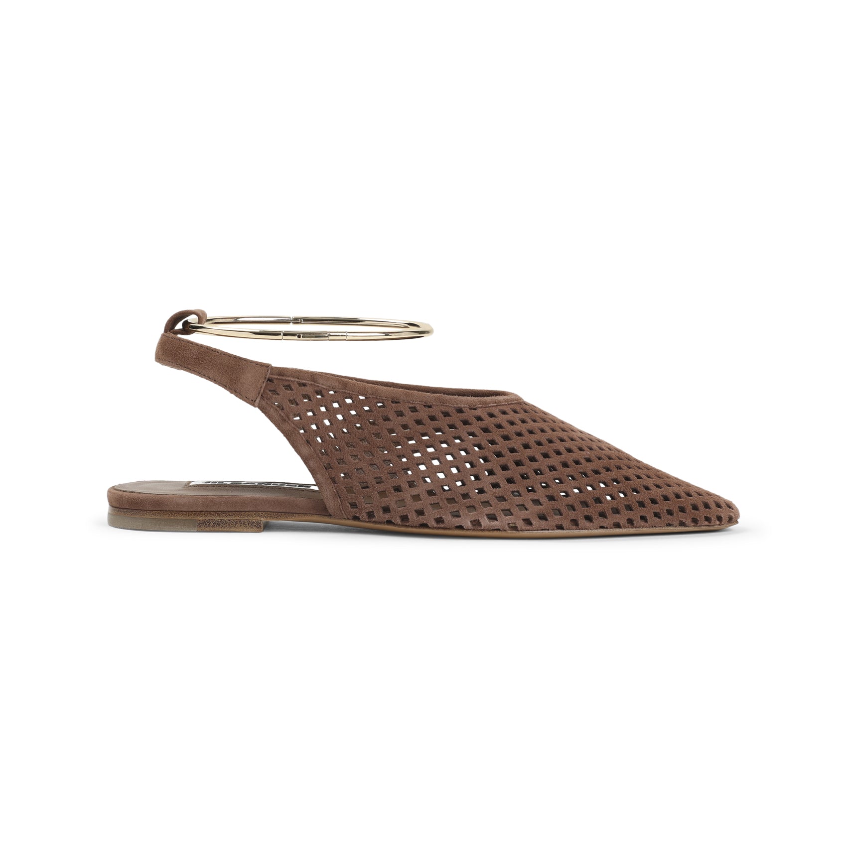 Goat Leather Sling Back Brown Shoe