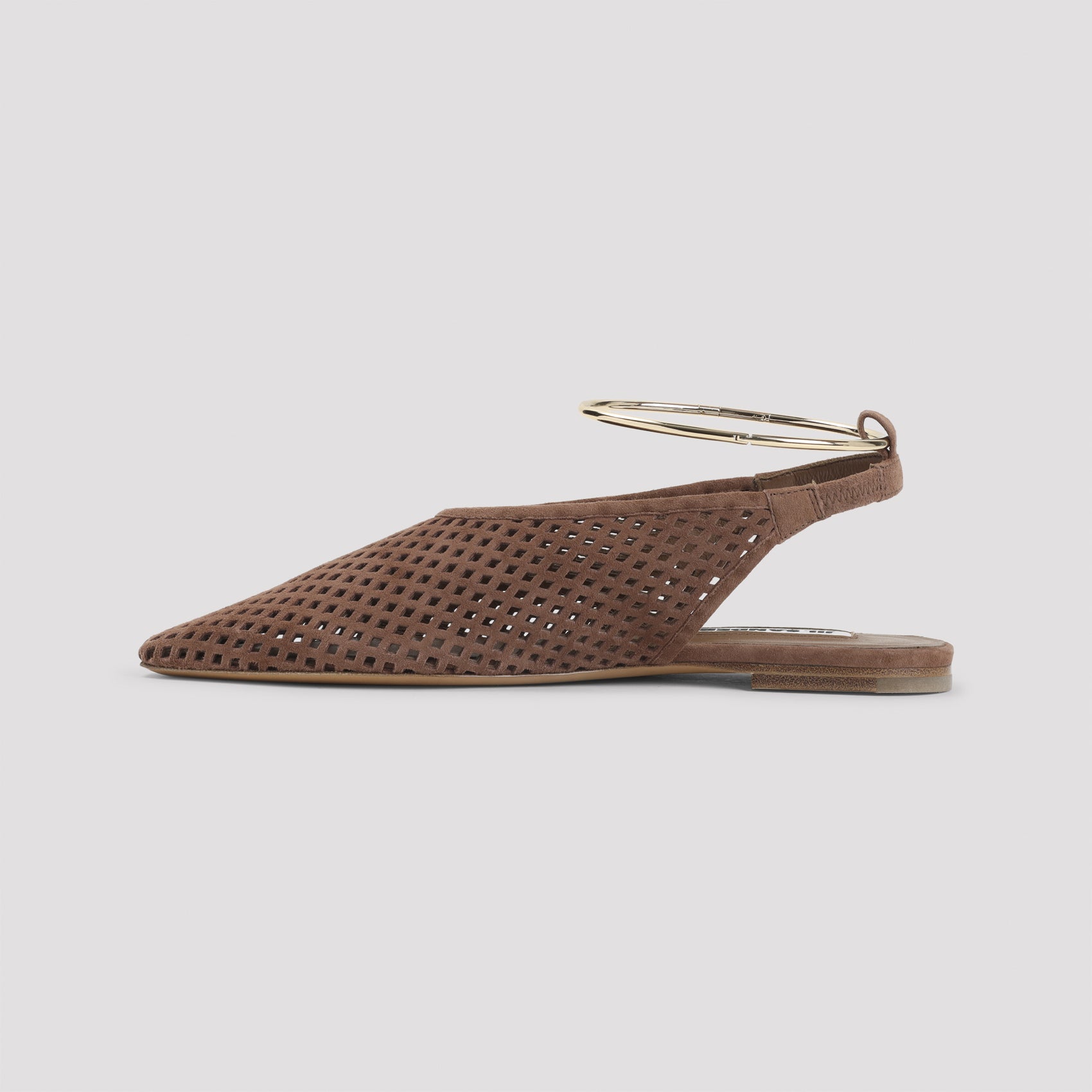 Goat Leather Sling Back Brown Shoe