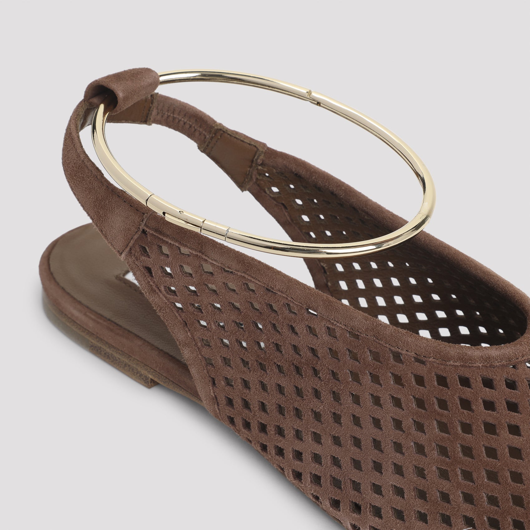 Goat Leather Sling Back Brown Shoe