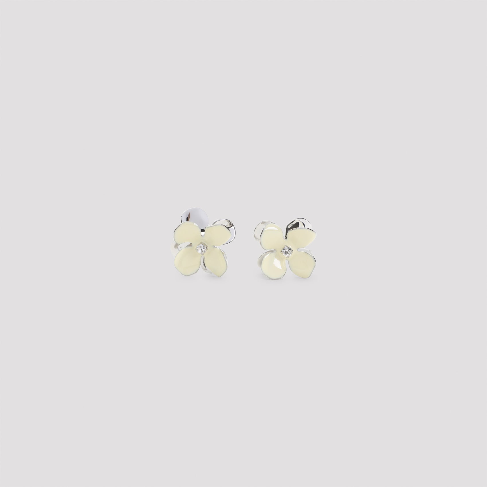 Flower Earrings Yellow & Orange Brass Jewellery