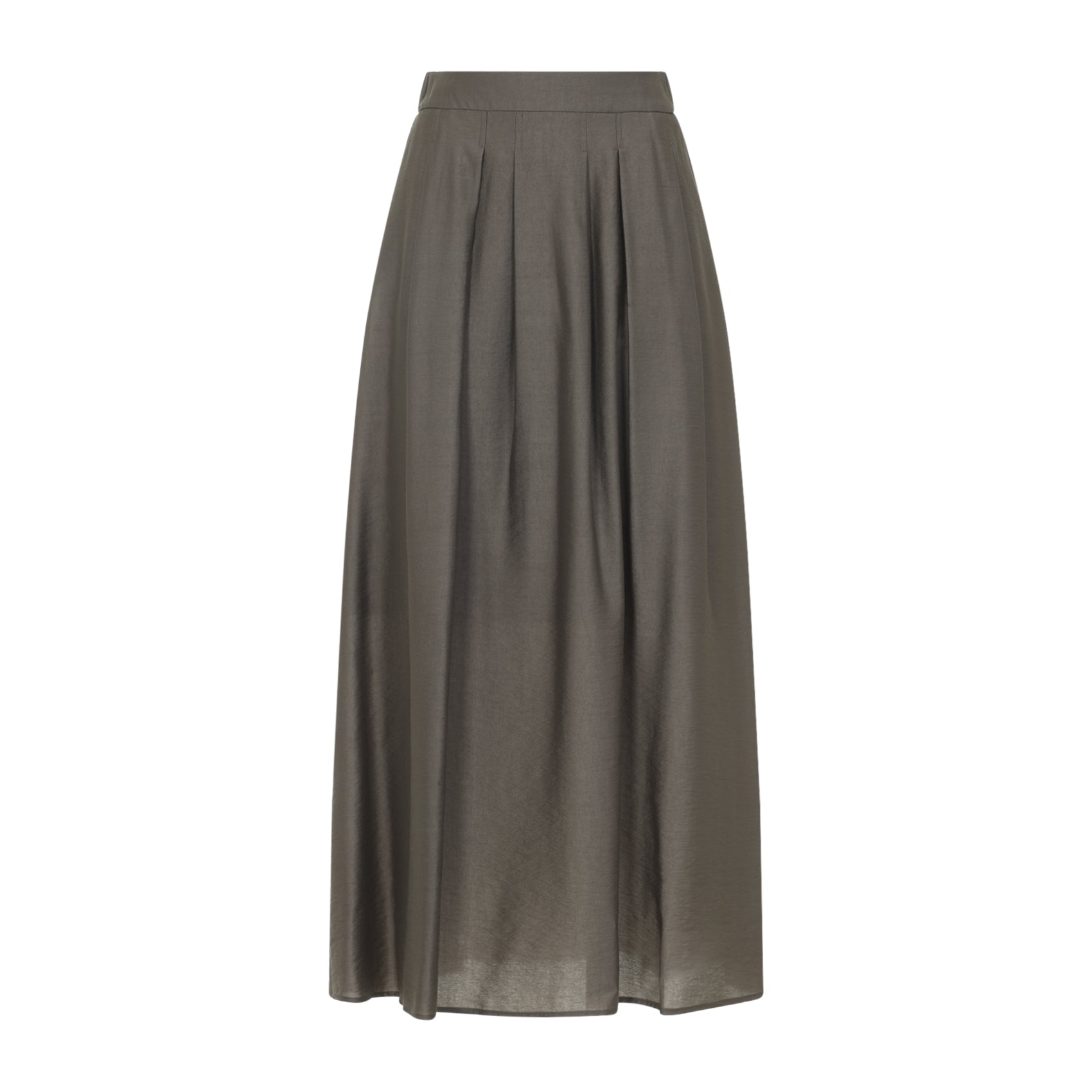 Lyocell Midi Skirt Brown Polyamide Fiber