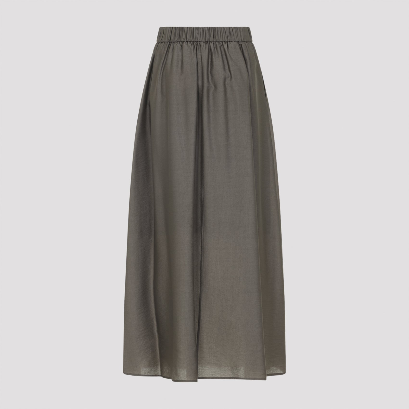 Lyocell Midi Skirt Brown Polyamide Fiber