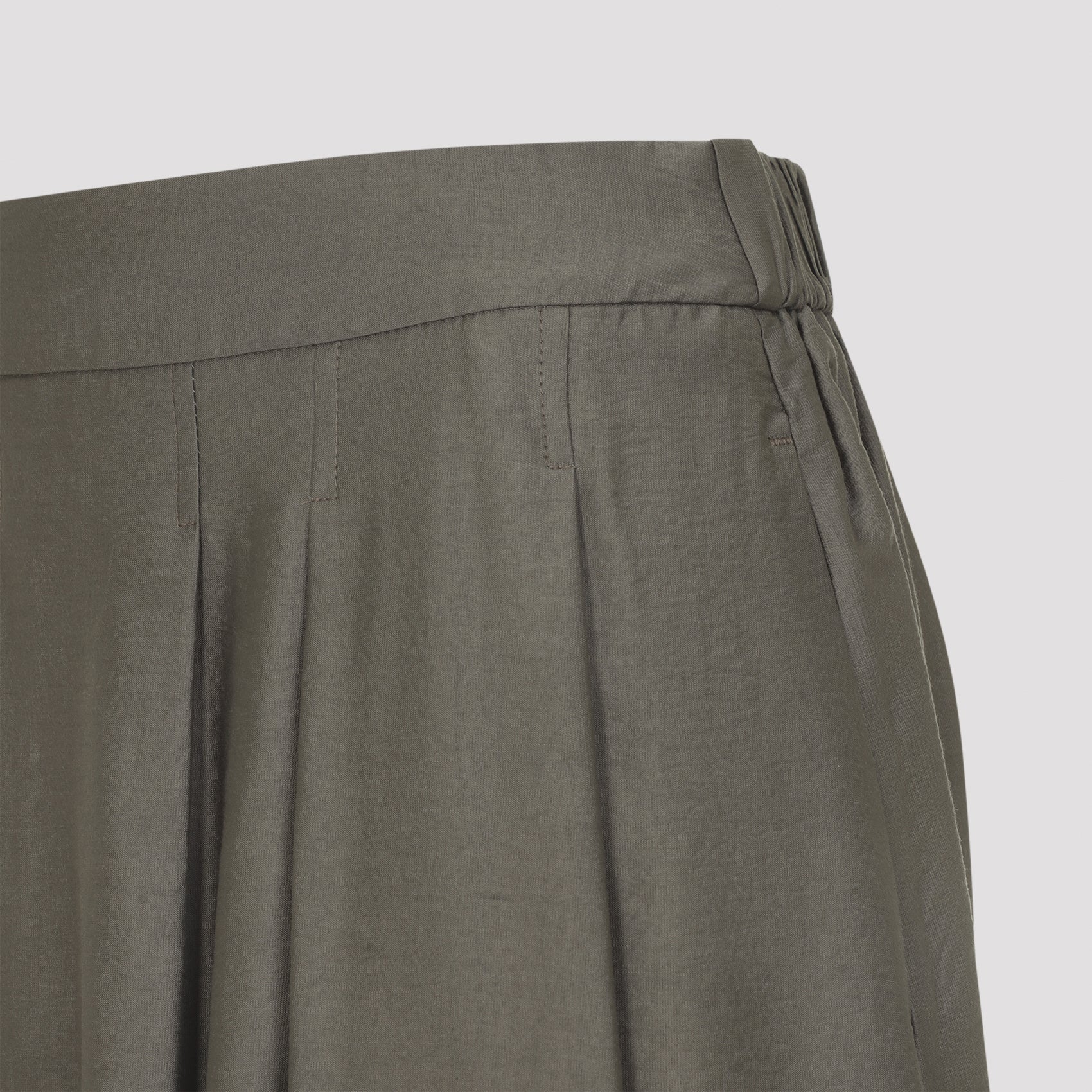 Lyocell Midi Skirt Brown Polyamide Fiber