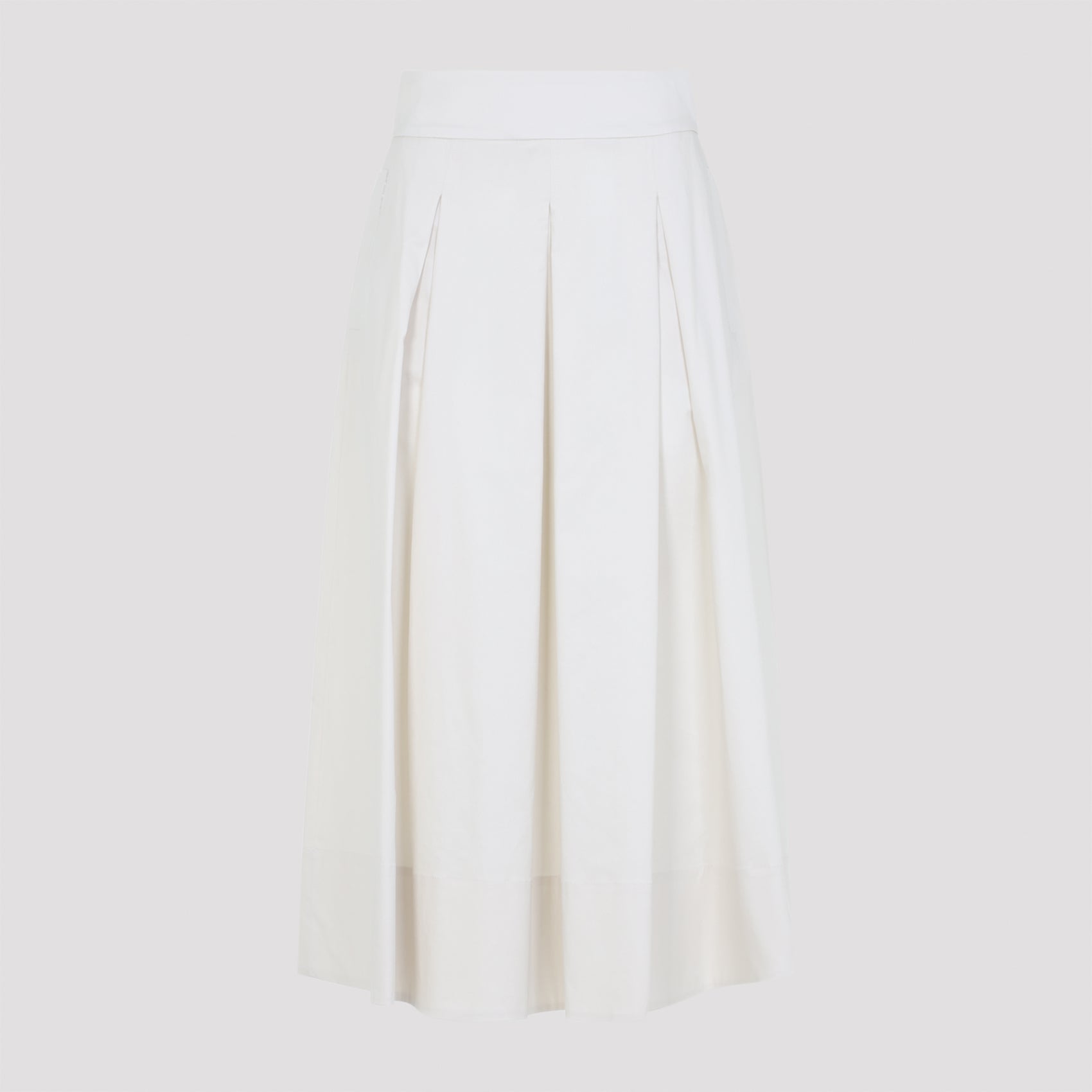 Cotton Midi Skirt Nude & Neutrals Elastane