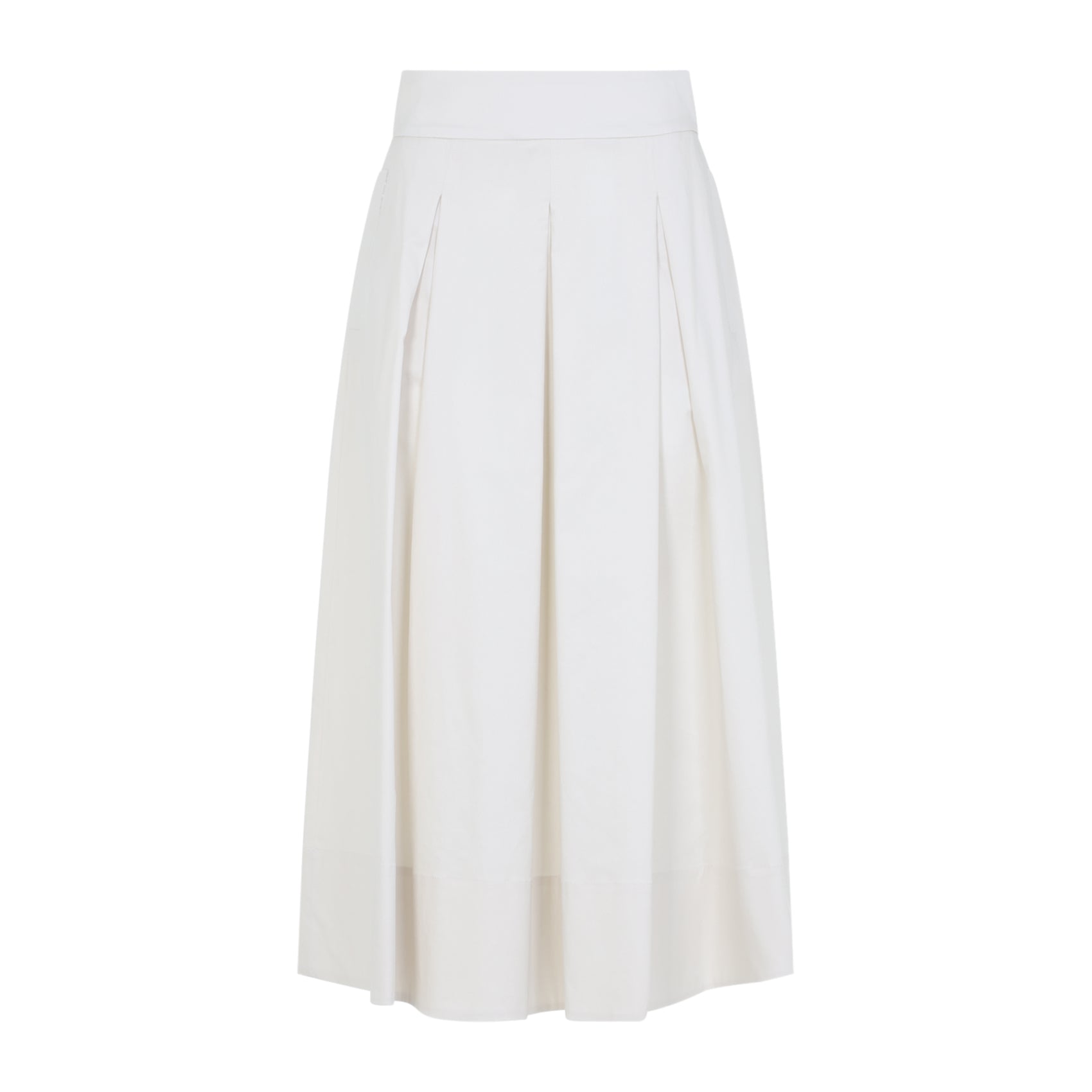 Cotton Midi Skirt Nude & Neutrals Elastane
