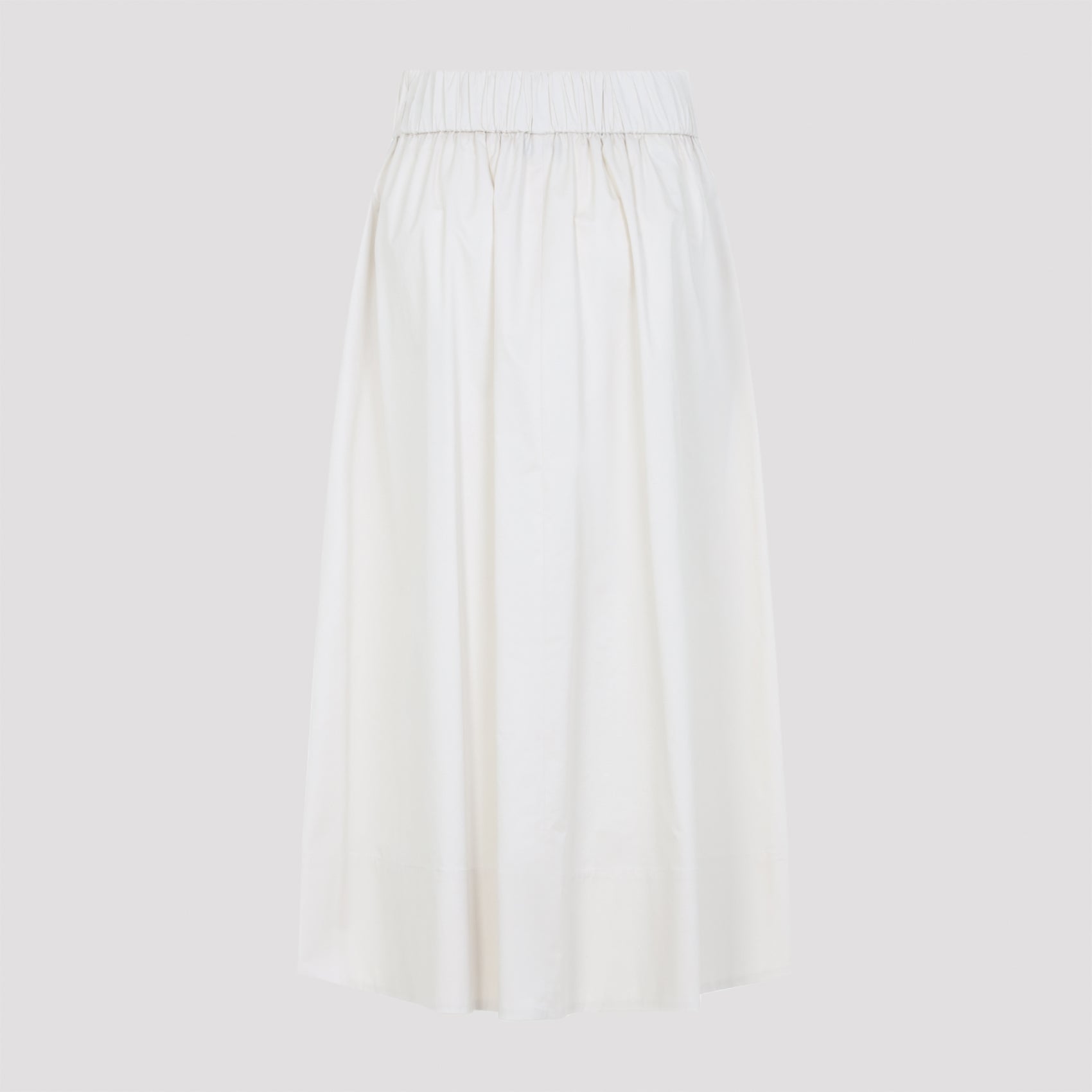 Cotton Midi Skirt Nude & Neutrals Elastane