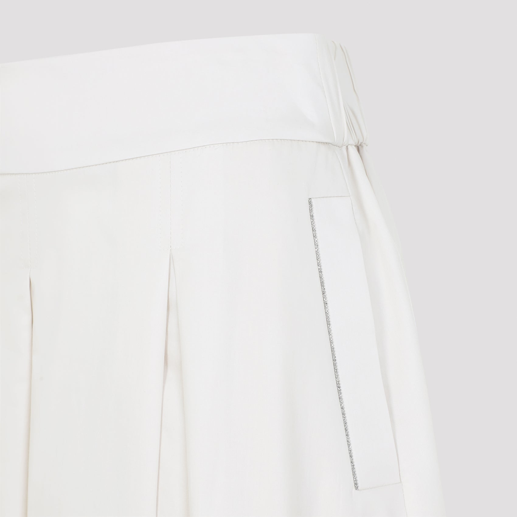 Cotton Midi Skirt Nude & Neutrals Elastane
