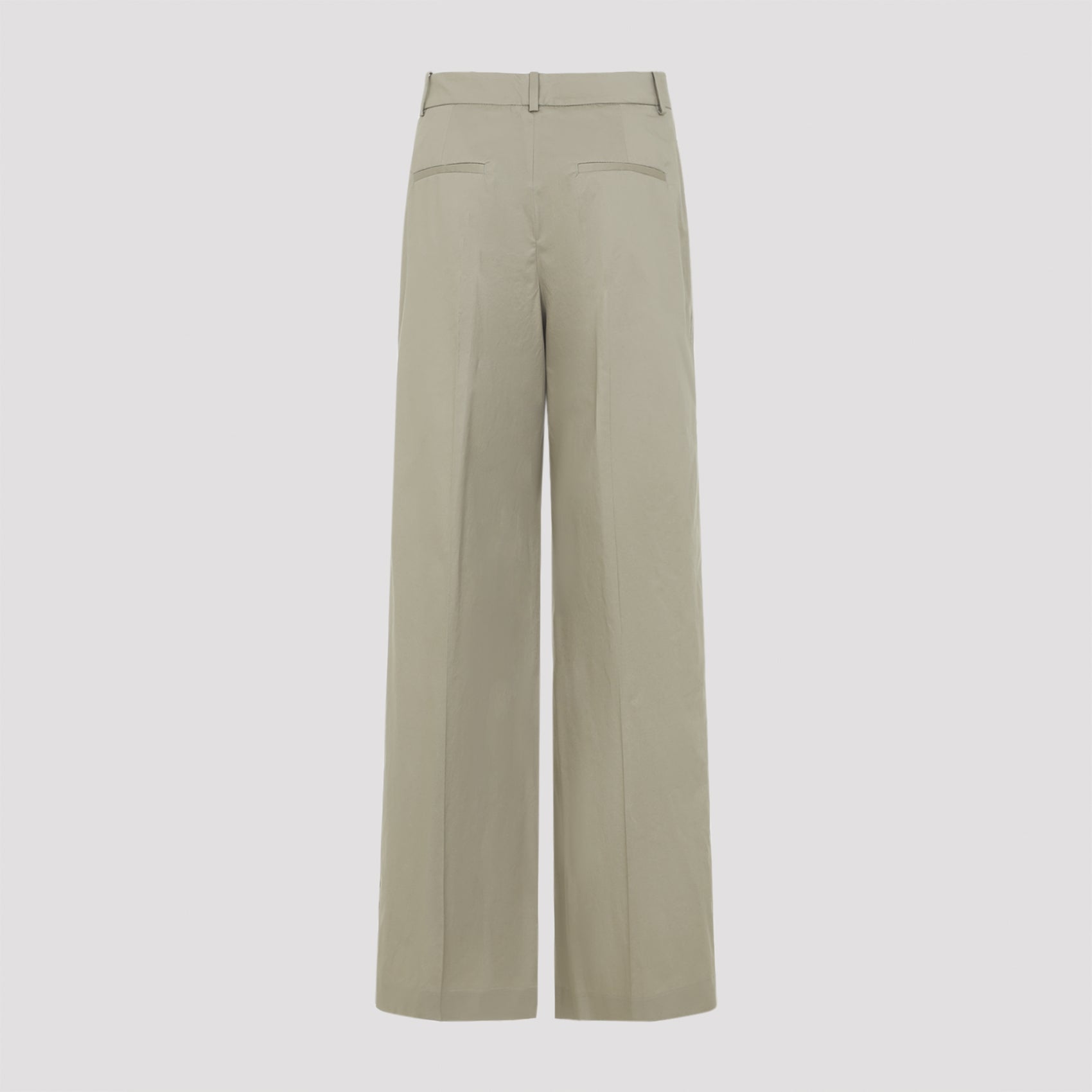 Cotton Pants Green Elastane