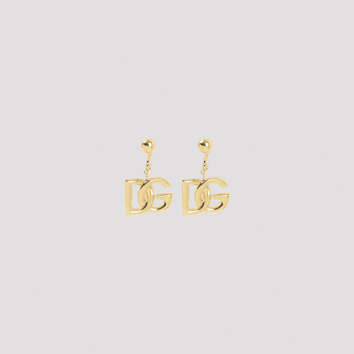 Dolce & Gabban Golden-tone Dg Earrings Metallic Brass Jewellery