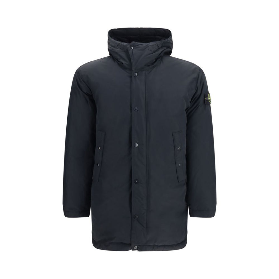 Black Polyester Full-Length Jacket Clothing