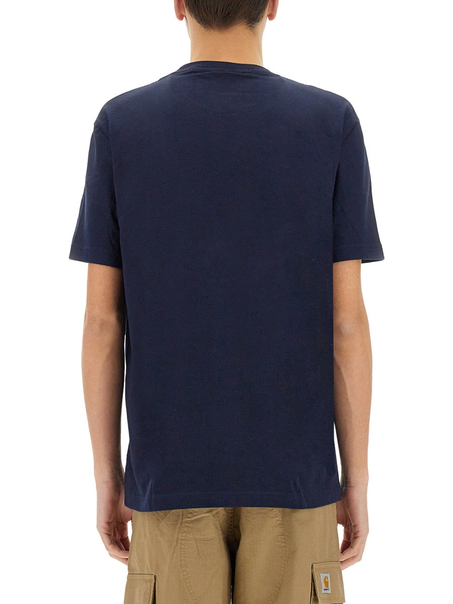 Cotton T-Shirt With Print Blue T-shirts