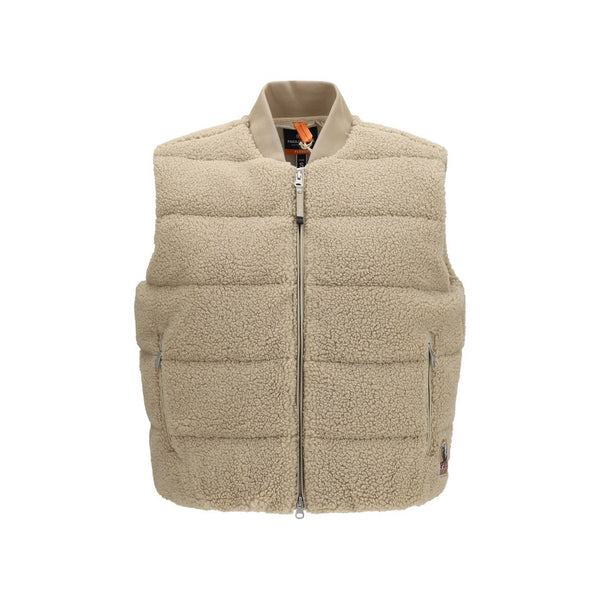 Beige Polyester Sleeveless Jacket Clothing