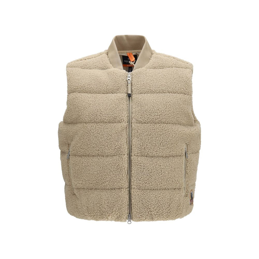 Beige Polyester Sleeveless Jacket Clothing