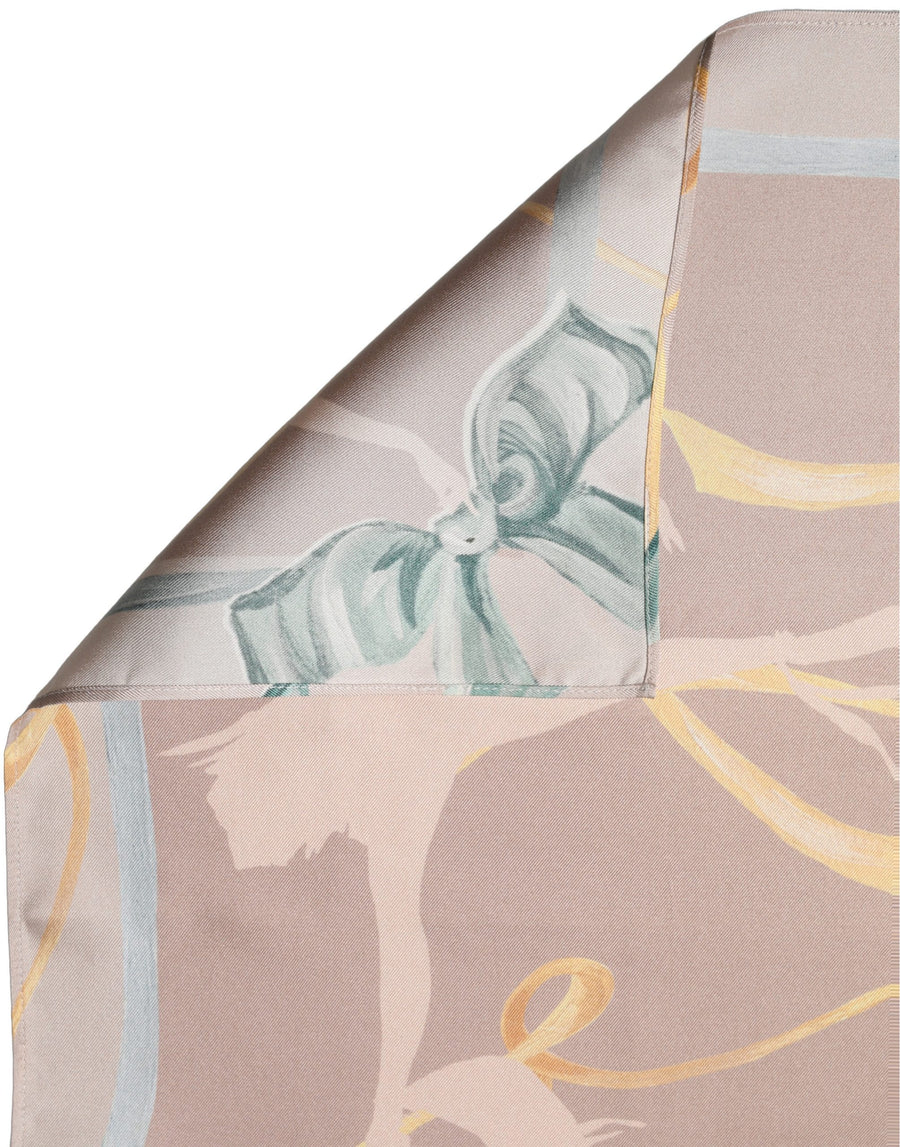 Men Multicolor Ballerina Floral Foulard Scarf Silk