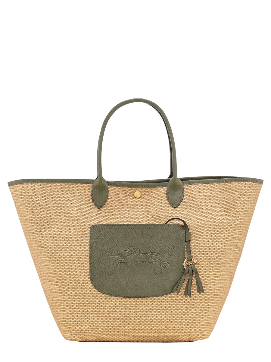 Basket Bag La Pliage Green Rafia Shoulder