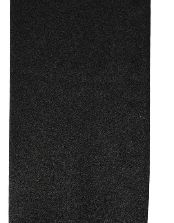 Men Black Satin Silk Fringed Neck Shawl Scarf