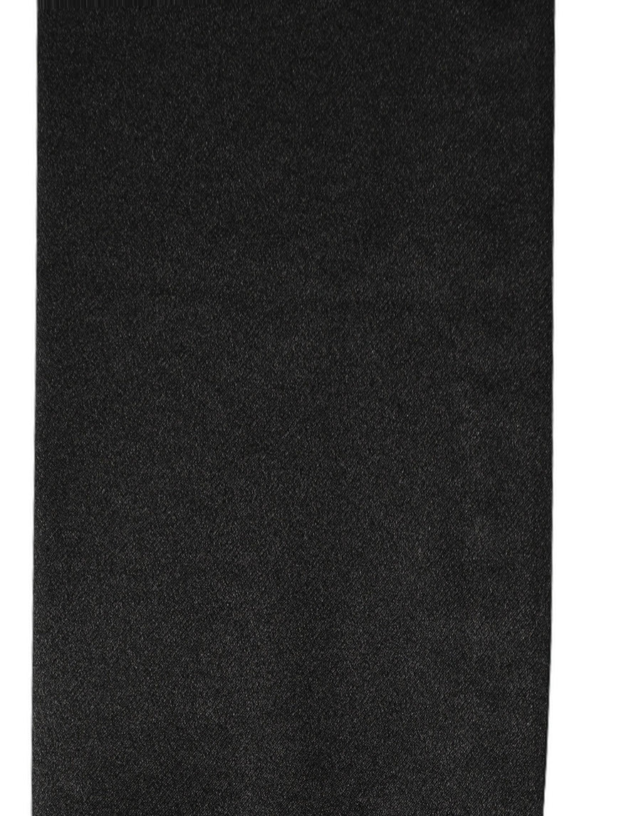 Men Black Satin Silk Fringed Neck Shawl Scarf
