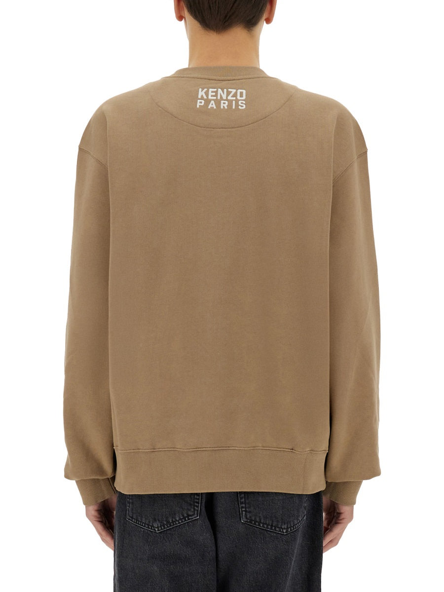 Happy Tiger Sweatshirt Beige Cotton Sweatshirts
