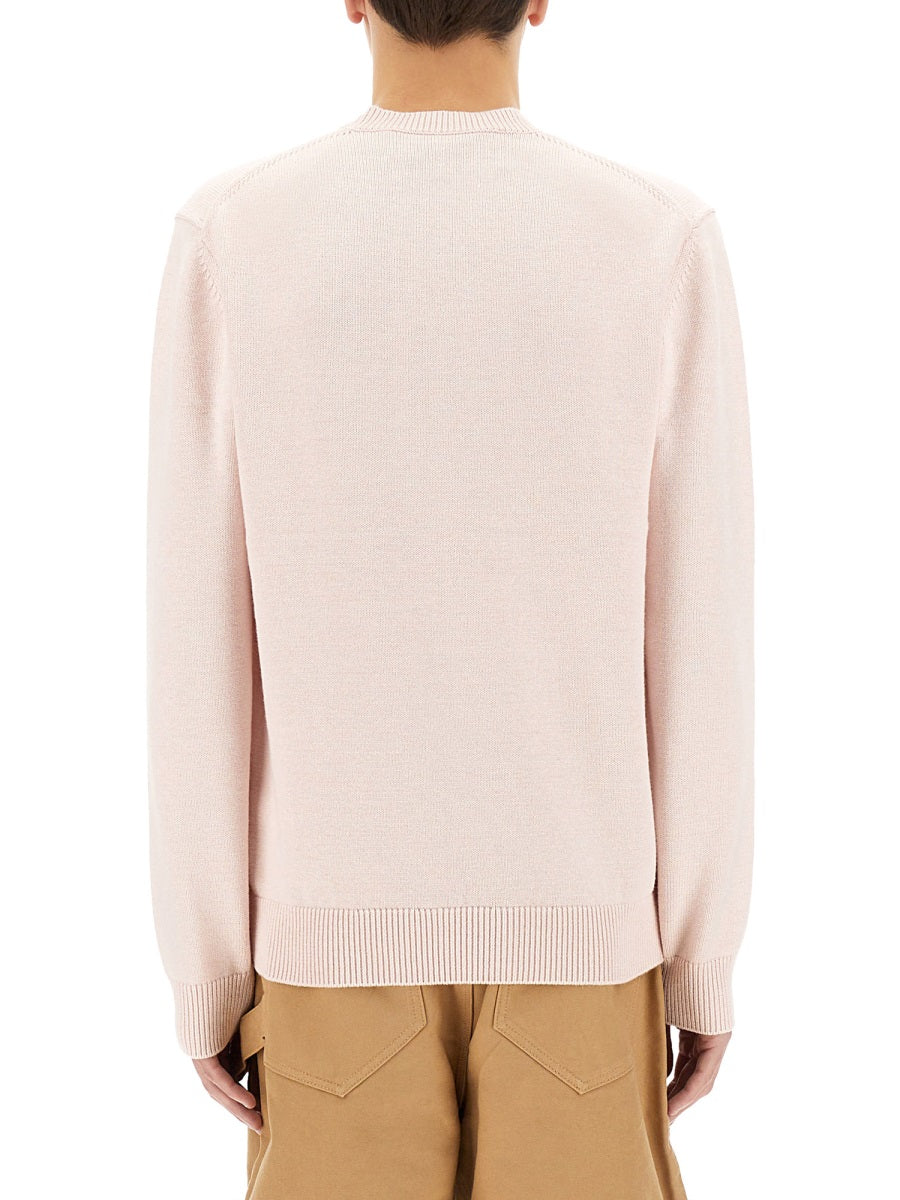 Jersey With Logo Pink Cotton Cashmere Jumpers