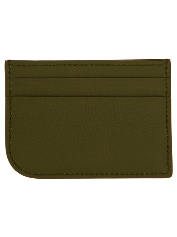 Leather Card Holder Military Green Main: Calf Skin Wallets & Purses