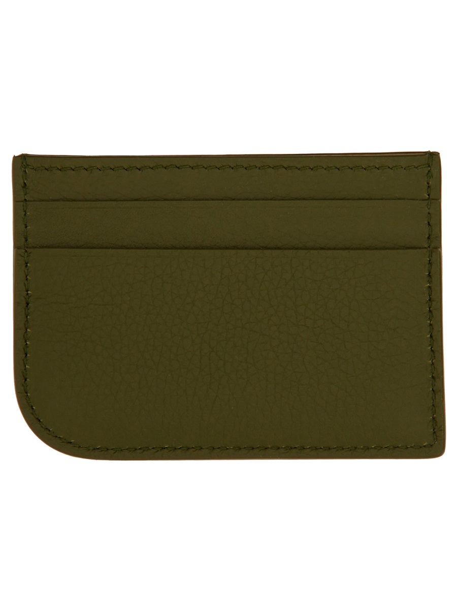 Leather Card Holder Military Green Main: Calf Skin Wallets & Purses