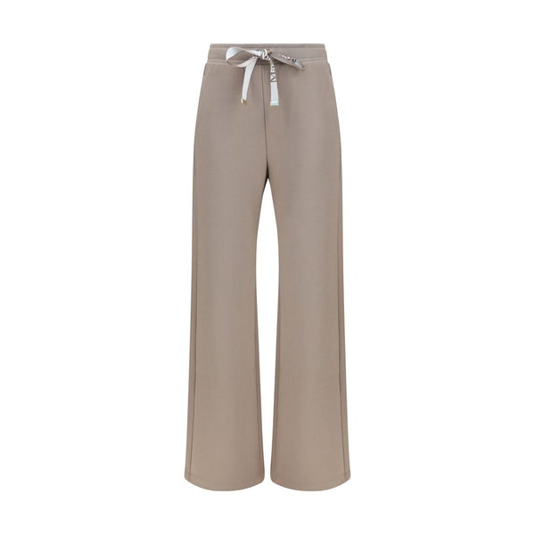 Beige Cotton Casual Pants