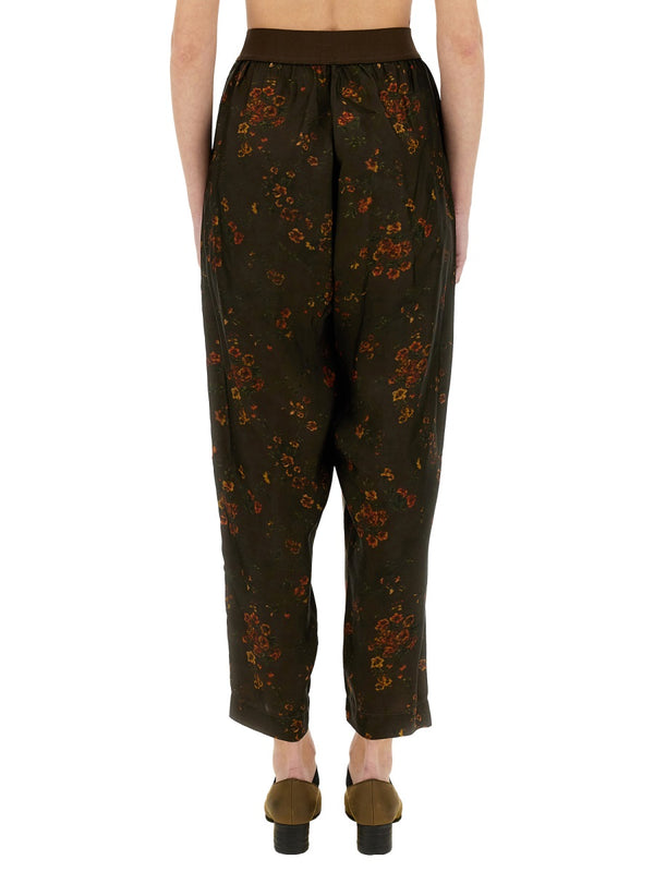 Wide-Leg Trousers Palmer Green Viscose