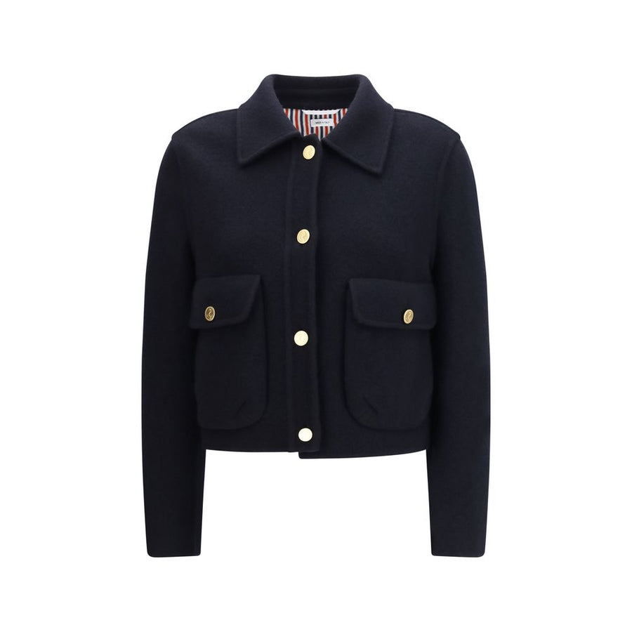 Blue Wool Oves Aries Full-Length Jacket Clothing