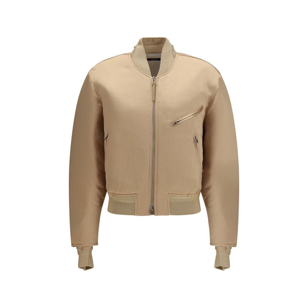 Gold Satin Bomber Clothing