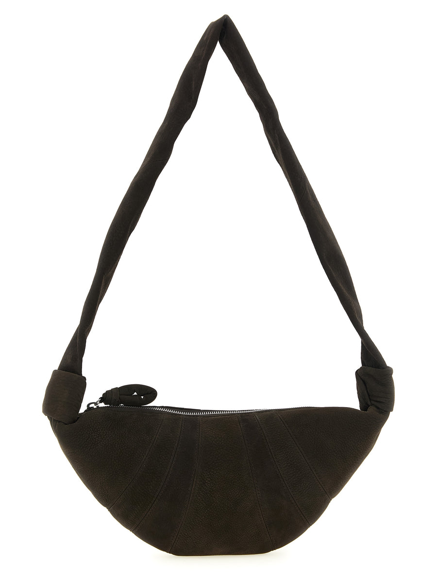 Brown Lamb Leather Shoulder Bag
