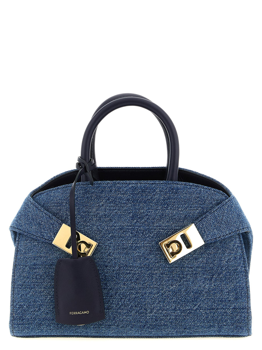 Blue Fabric Handbag Bag