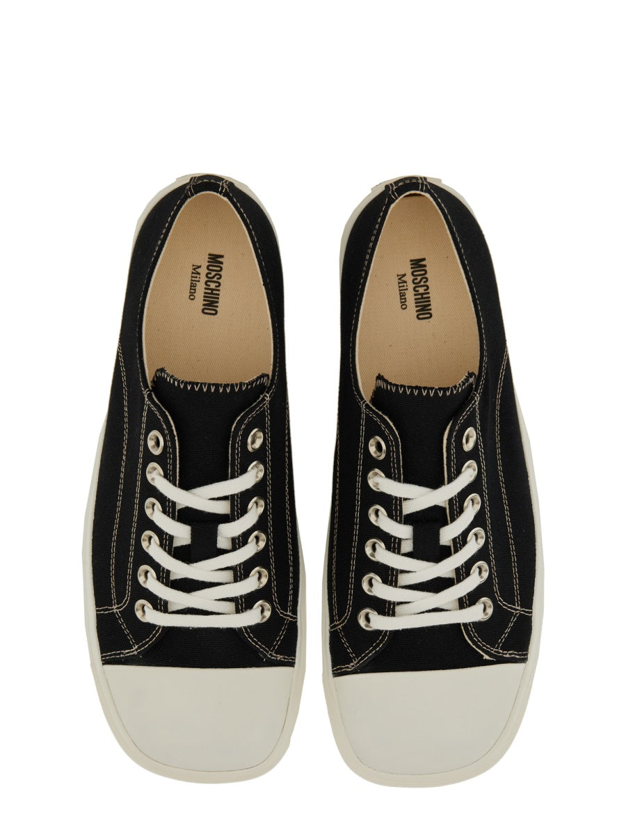 Black Leather Sneaker Edge Trainers