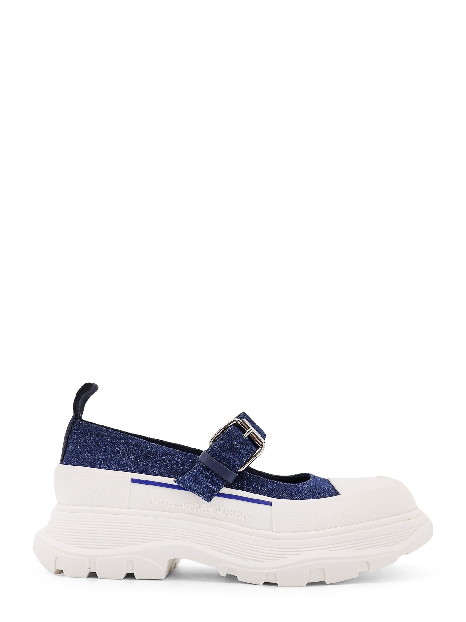 Alexander Mcqueen Flat Shoes Blue Denim