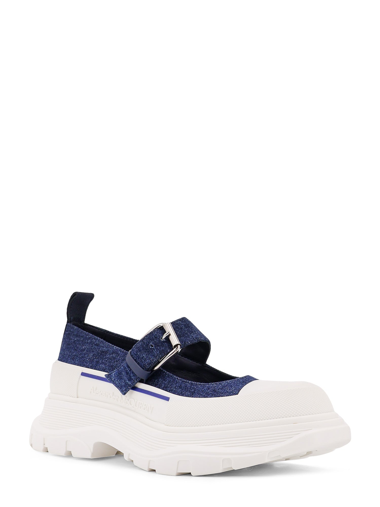 Alexander Mcqueen Flat Shoes Blue Denim