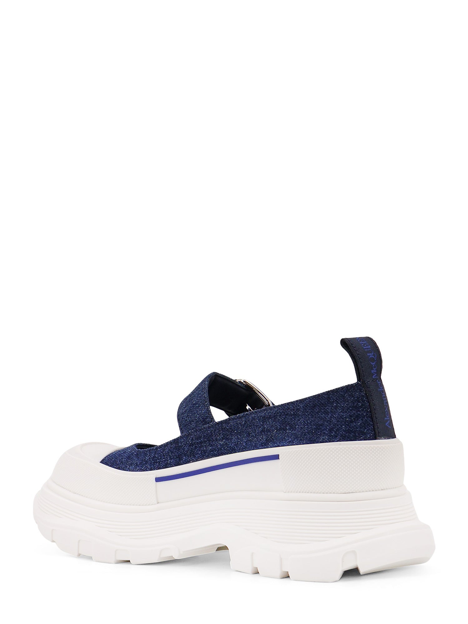 Alexander Mcqueen Flat Shoes Blue Denim