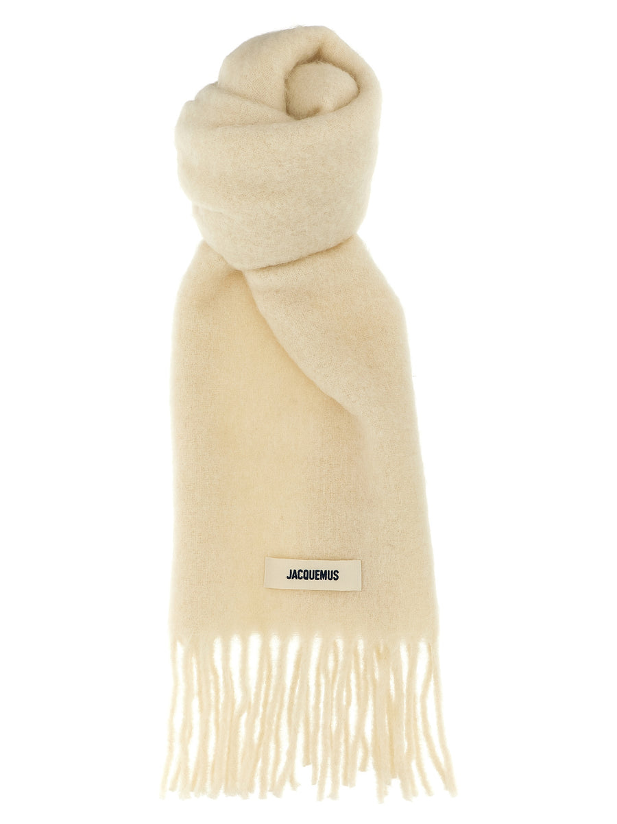 White Alpaca Leather Foulard Accessory