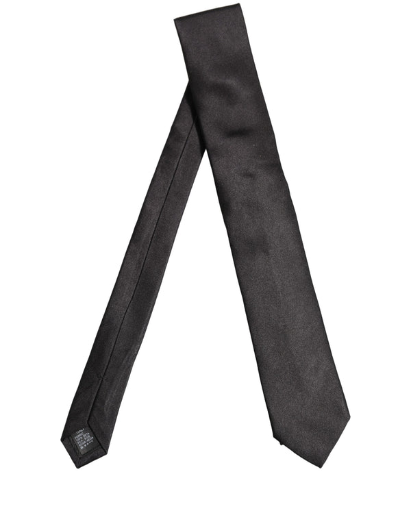Black Satin Silk Adjustable Tied Men Necktie Tie