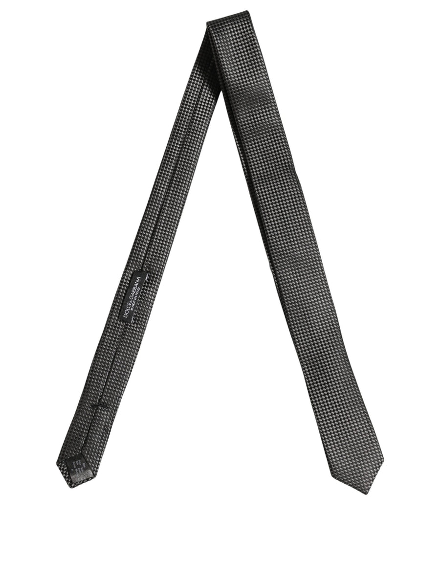 Dark Gray Textured Silk Adjustable Necktie Accessory Tie Polyester